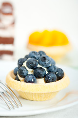 Image showing blueberry cream cupcake