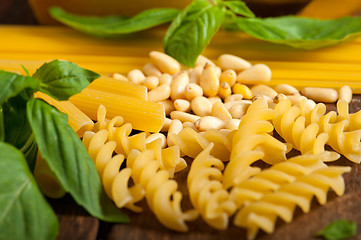 Image showing Italian basil pesto pasta ingredients