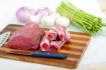 Image showing raw beef and pork ribs