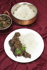 Image showing Kerala liver fry with rice