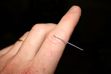 Image showing needle in  finger