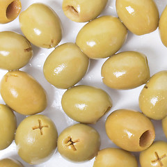 Image showing Green olives