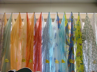 Image showing hanging curtain samples