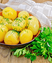 Image showing Potatoe boiled with dill and parsley