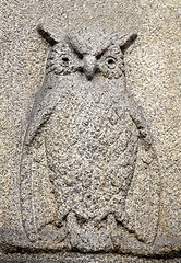 Image showing owl granite relief