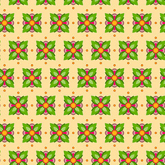 Image showing Seamless Flower Pattern Colorful Set