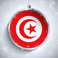 Image showing Merry Christmas Silver Ball with Flag Turkey