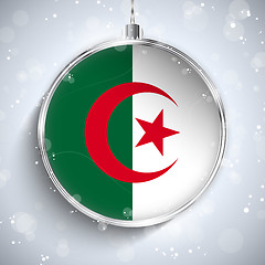 Image showing Merry Christmas Silver Ball with Flag Algeria