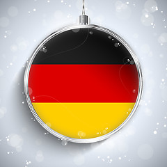 Image showing Merry Christmas Silver Ball with Flag Germany