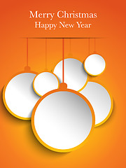 Image showing Merry Christmas Orange Paper Balls Hanging
