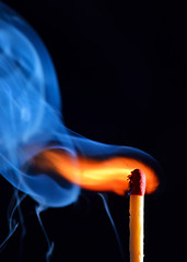 Image showing burning match