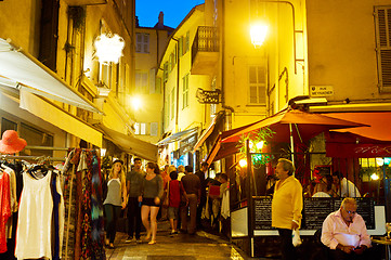 Image showing Tourists strolling the streets of Cannes