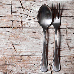 Image showing vintage spoon and fork 