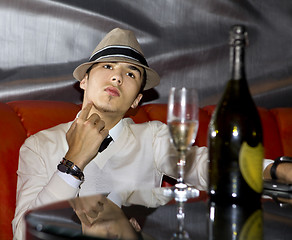 Image showing man drinking champagne