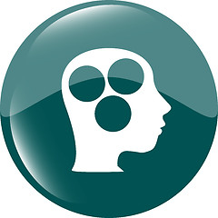 Image showing idea head circle glossy icon