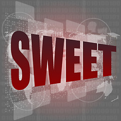 Image showing sweet words on digital touch screen interface