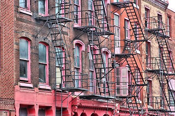 Image showing Philadelphia fire escapes