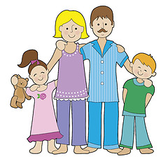 Image showing Family in Pajamas