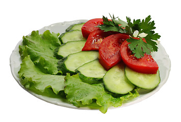 Image showing Cucumber and tomato segments