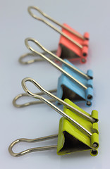 Image showing Three color clips for papers