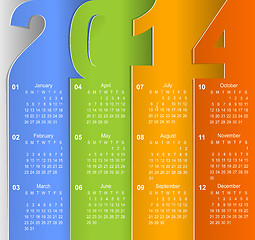 Image showing Clean 2014 business wall calendar