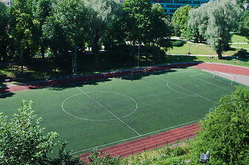 Image showing Stadium, football field. The top view