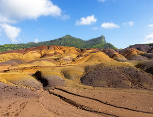 Image showing Multi Colored Sand Dunes of Chamarel