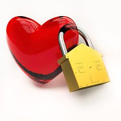 Image showing Heart with lock symbol