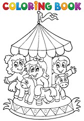 Image showing Coloring book carousel theme 1