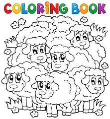 Image showing Coloring book sheep theme 2