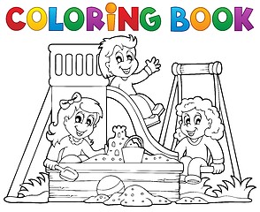 Image showing Coloring book playground theme 1