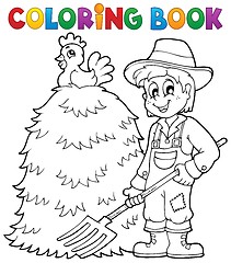 Image showing Coloring book farmer theme 1