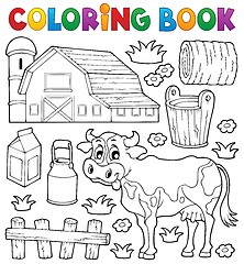 Image showing Coloring book cow theme 1