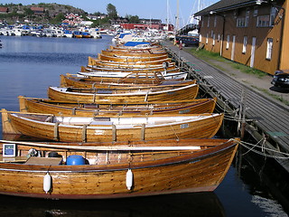 Image showing wooden boats