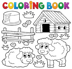 Image showing Coloring book sheep theme 1