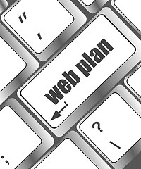 Image showing web plan concept with key on computer keyboard