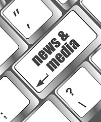 Image showing Computer keyboard with news and media key. business concept