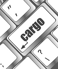 Image showing cargo word on laptop computer keyboard