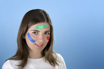 Image showing Woman with bandages on the face