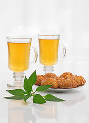 Image showing Tea and tasty cookies