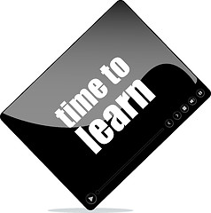 Image showing Video player for web with time to learn word