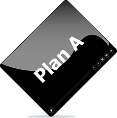 Image showing Video media player for web with plan a word