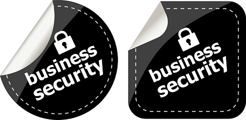 Image showing business security black stickers label tag set