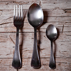 Image showing vintage spoons and fork