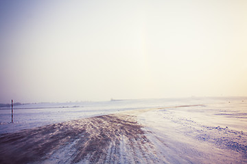 Image showing Snowy Land Road