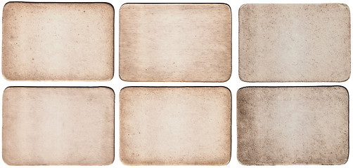 Image showing Set Of Vintage Paper Card Texture On  White Background