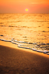 Image showing Sand beach and wave