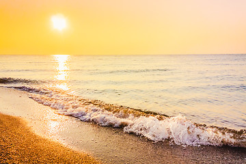 Image showing Sand beach and wave