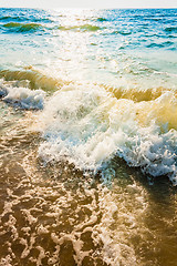 Image showing Sand beach and wave