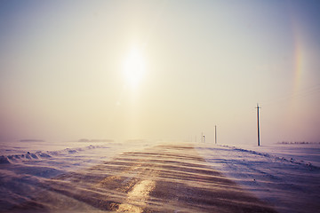 Image showing Snowy Land Road